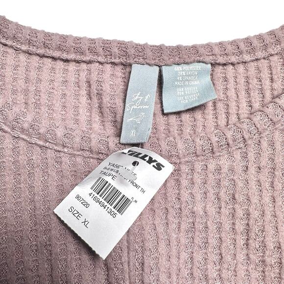 Sky & Sparrow | Women | Taupe Waffle Knit Thermal Crop Top Flare Pant Set | L-XL - Picture 11 of 15